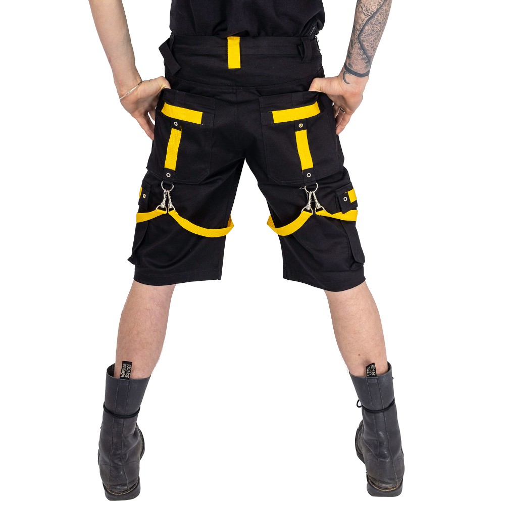 Poizen Industries - RUINATION Pantalon court - Noir/Jaune
